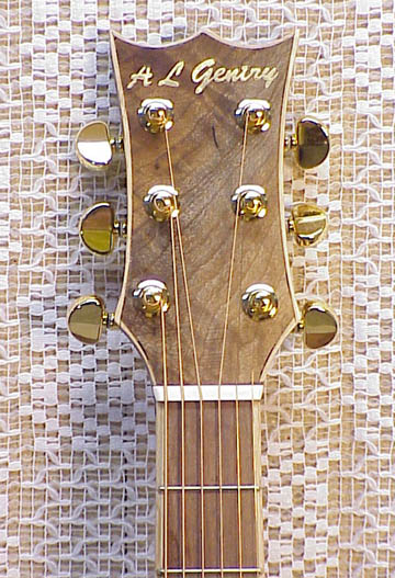 Dreadnaught-Style Walnut 2-piece Headstock View