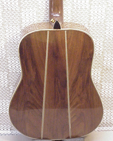 Dreadnaught-Style Walnut 3-piece Rear 3/4 View