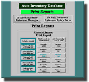 "Print Reports" control screen